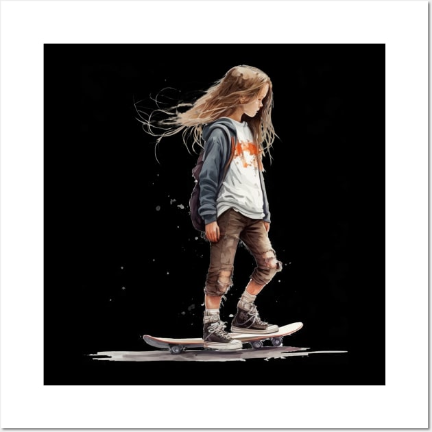 skater girl Wall Art by JayD World